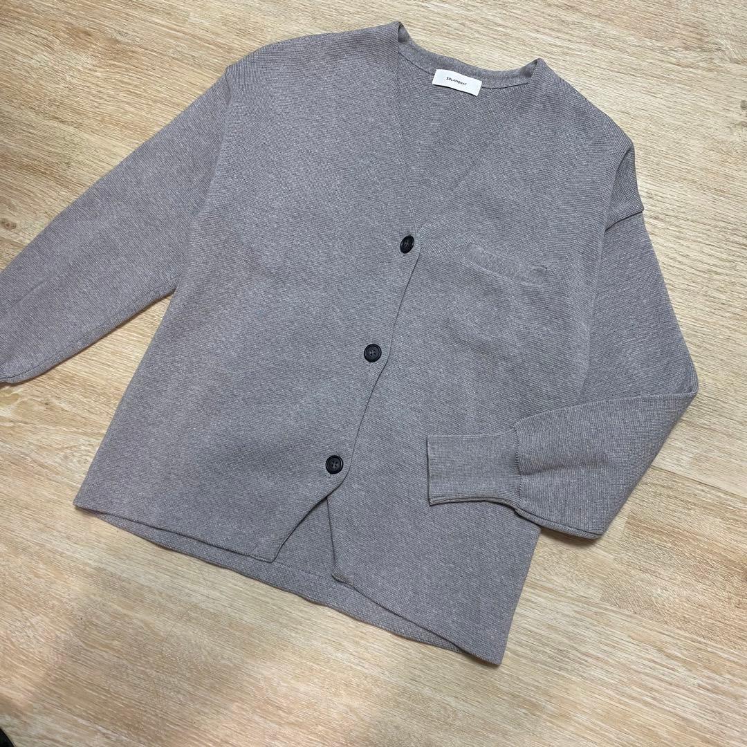 新品 SOLAMONATソラモナ ウエハースニット ノーカラージャケット