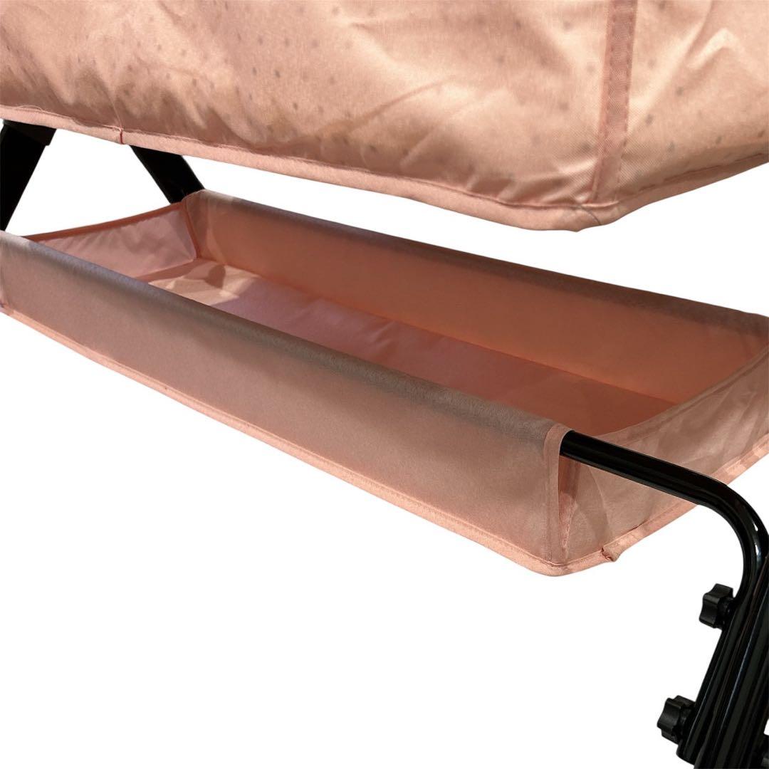 【911】✨美品✨　多機能ベビーベッド　ピンク　ゆりかご　蚊帳付き