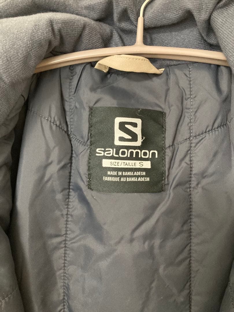 Salomon スキーウェア ネイビー(グレー)/ベージュ 上下S