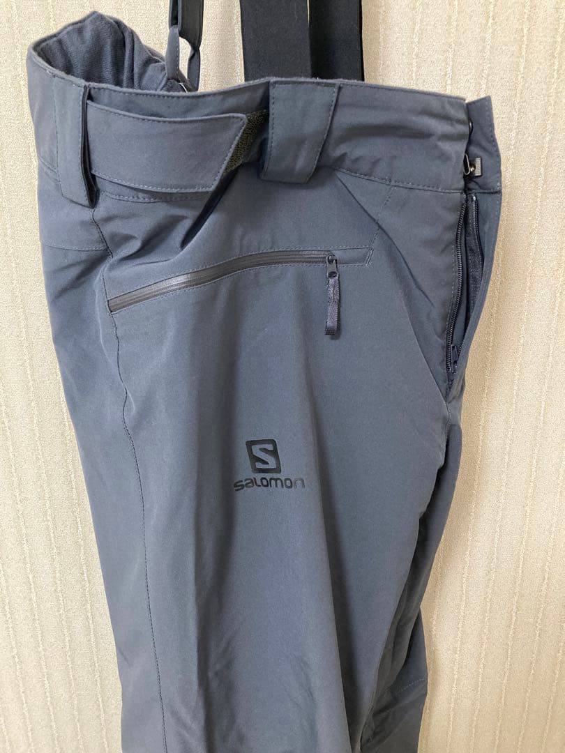 Salomon スキーウェア ネイビー(グレー)/ベージュ 上下S