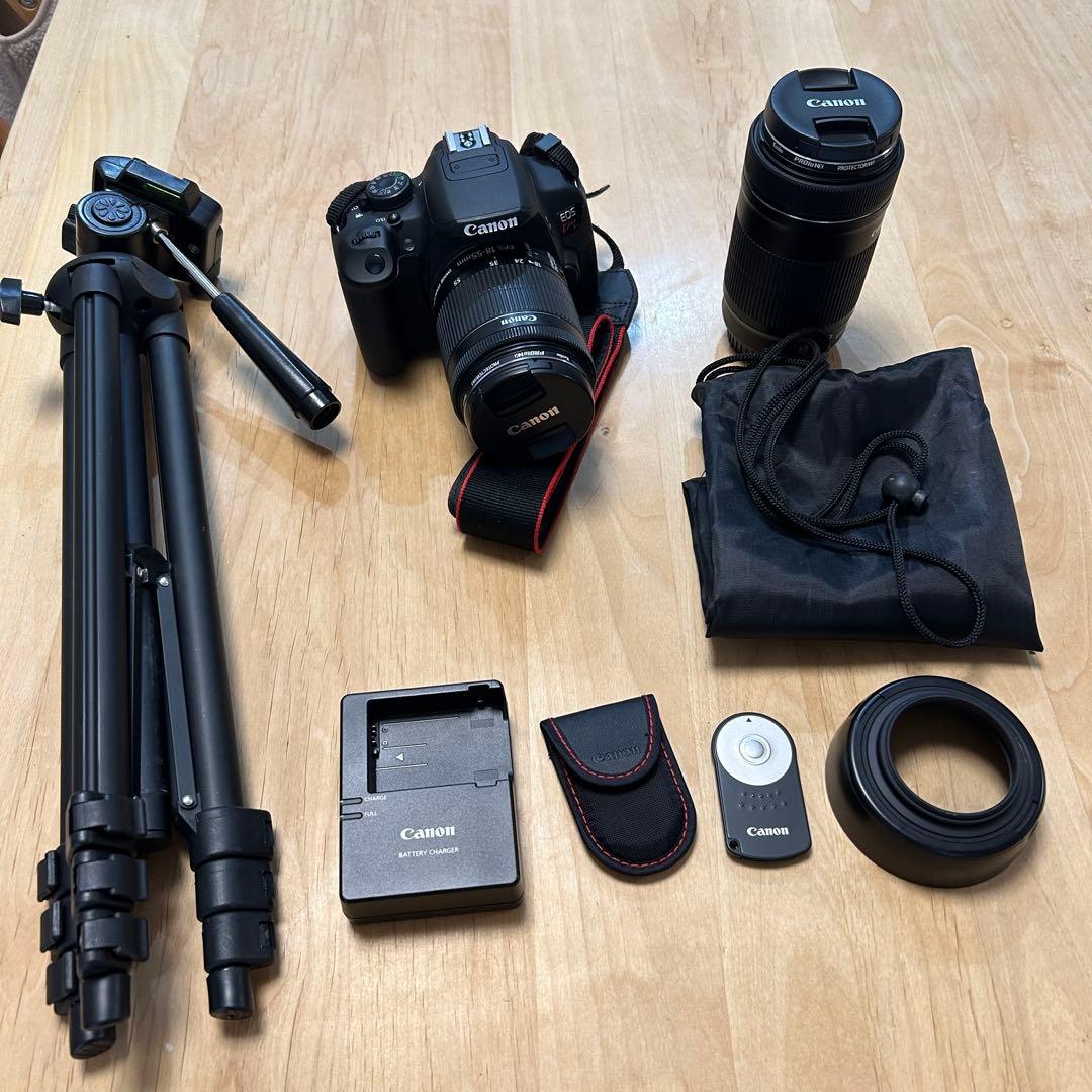 Canon EOS Kiss X7i ダブルズームキット・三脚・リモコン他付属