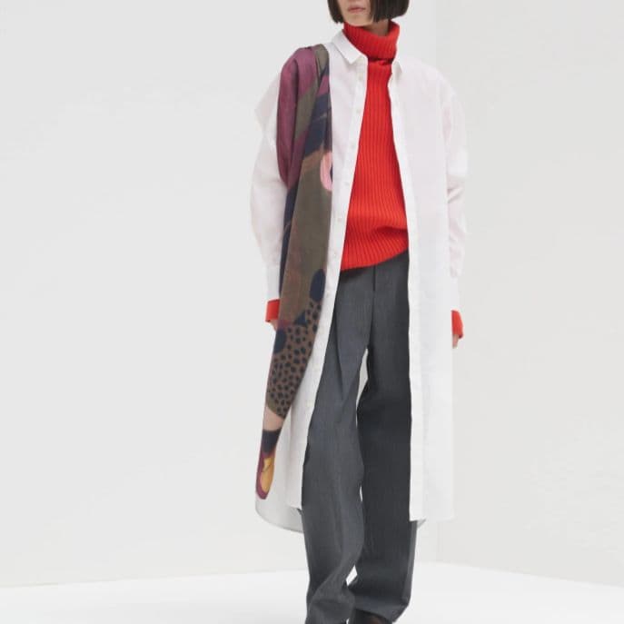 HERALBONY（ヘラルボニー）日本製 スカーフループ付き シャツワンピース