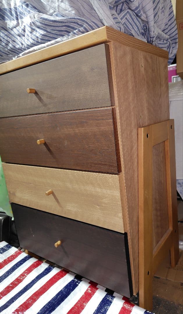 木製チェスト 4色の木目調