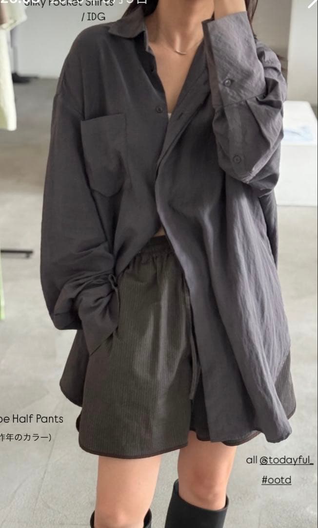 todayful Silky Pocket Shirts インディゴ