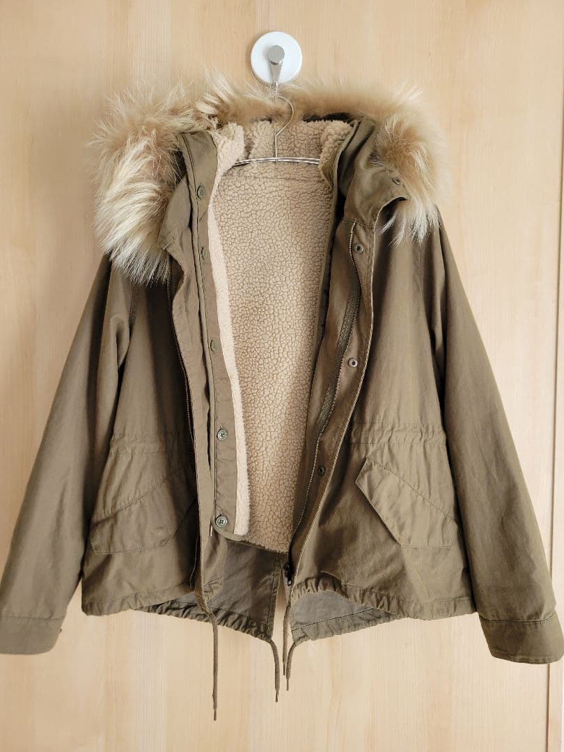 JOURNAL STANDARD ファー付きボアライニングジャケット カーキ　M