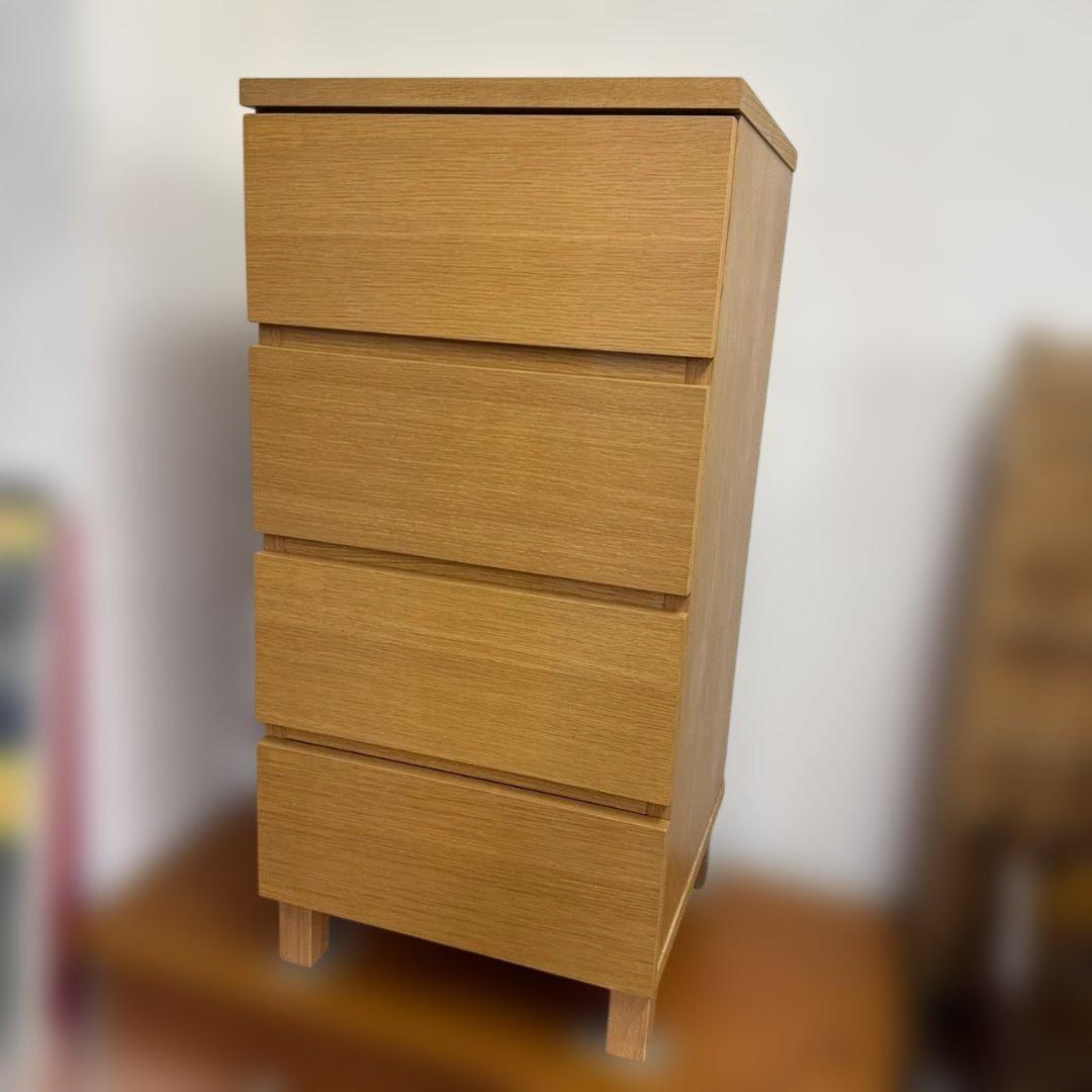 ★無印良品　オーク材チェスト4段　タンス　引出し　MUJI