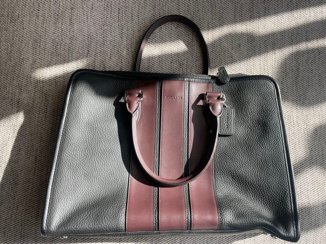 COACH ビジネスバッグ ブラック/ブラウン レザー