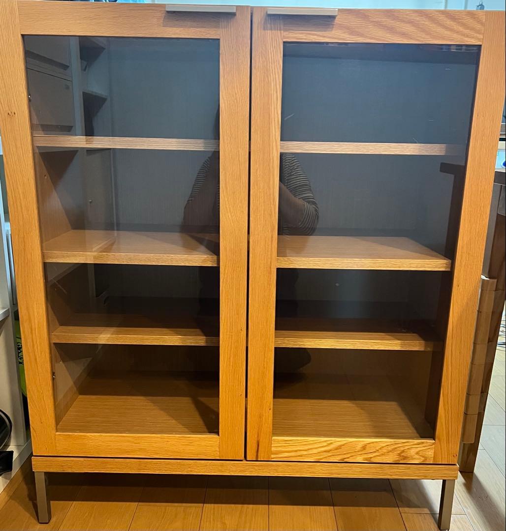 レグナテック LEGNATEC レッドオーク　ガラス扉付き　キャビネット　食器棚