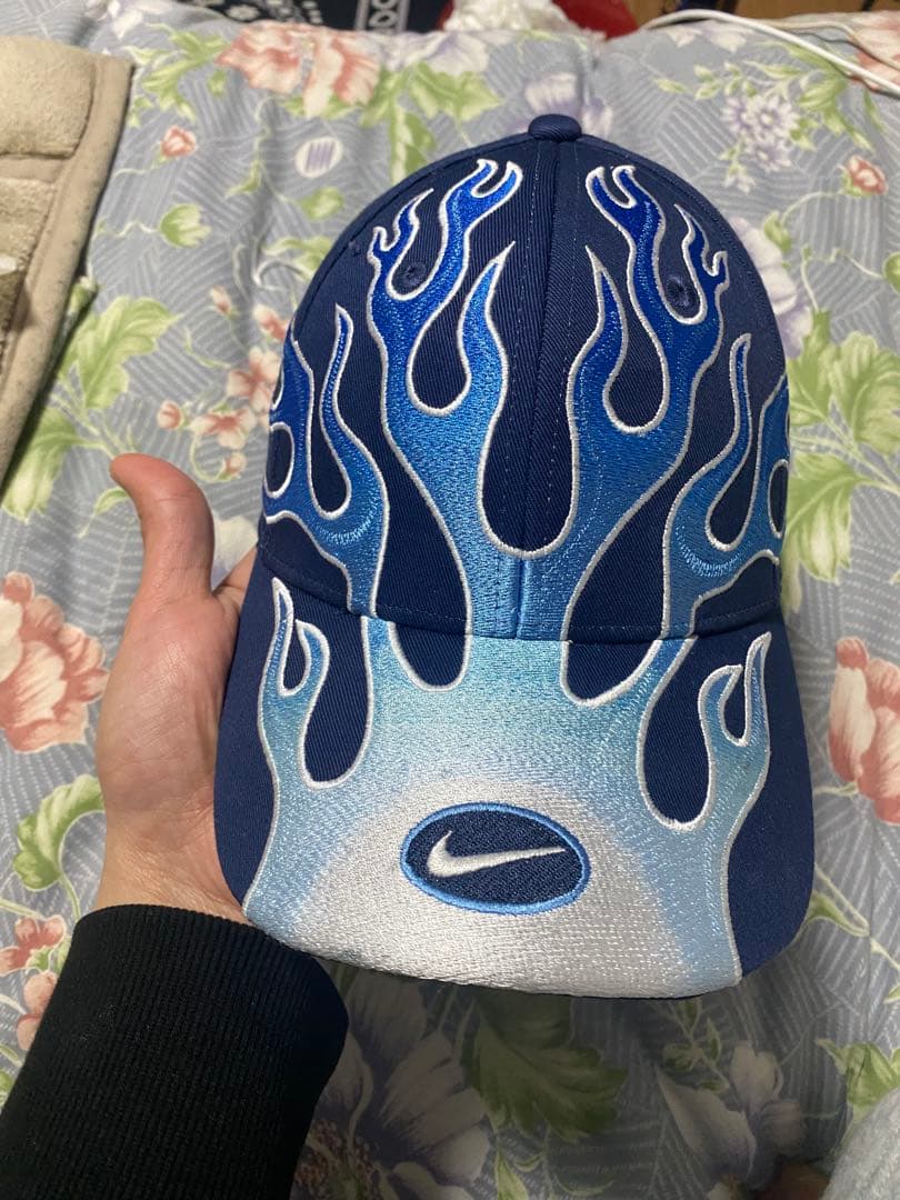 卸*し様 Nike 炎刺繍 ネイビーキャップ