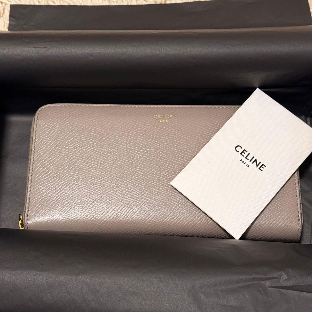 セリーヌ　長財布　人気カラーペブル　セリーヌ銀座シックス店購入 グレージュ