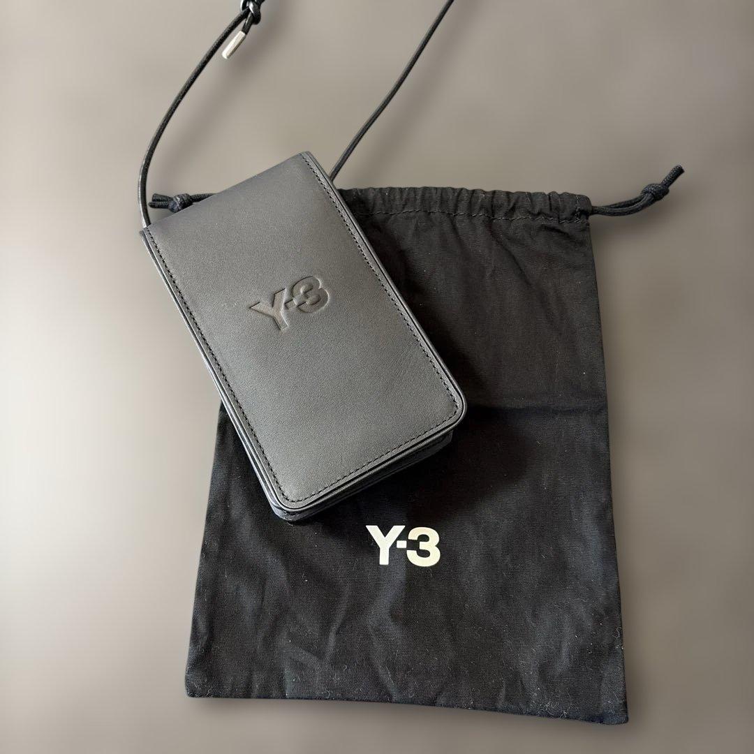 Y-3 ブラックレザー 携帯ケース
