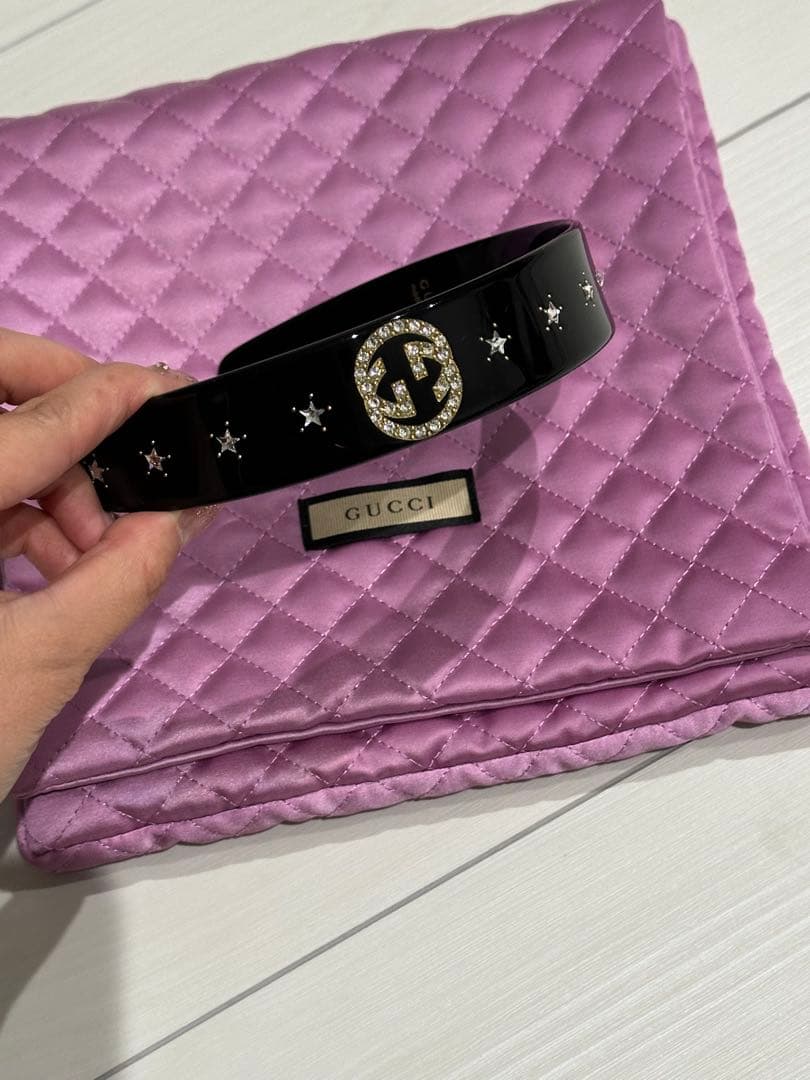 GUCCI クリスタルインターロッキング カチューシャ