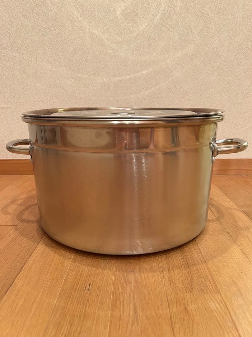 よ*ー様 ステンレス 茹で鍋 テボ2個セット 蓋付き 業務用