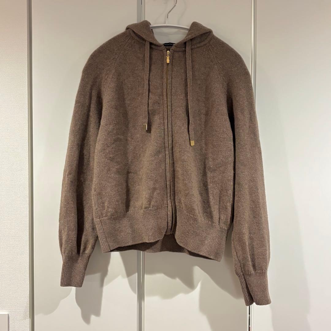 タカシマヤ｜カシミヤ100% ジップニットパーカー ブラウン