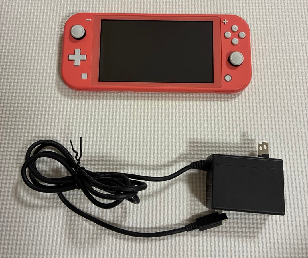 Nintendo Switch lite コーラルピンク　純正アダプタ付き