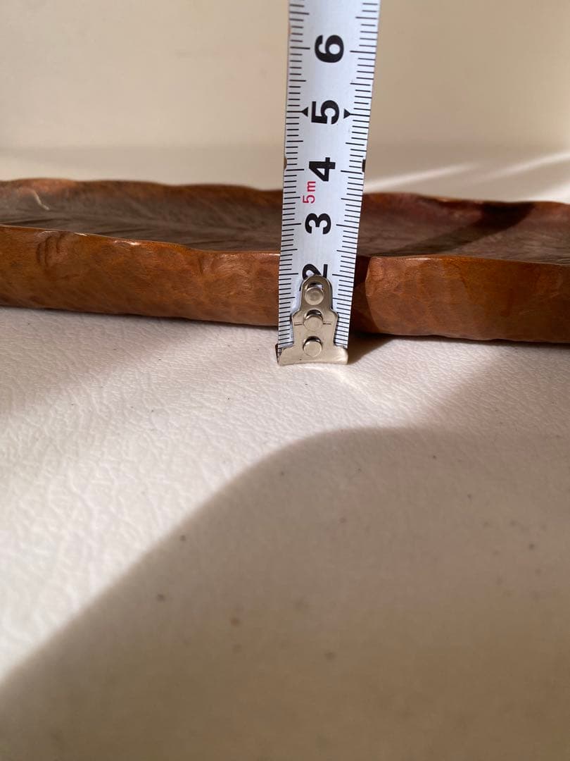 煎茶盆　木彫　在銘　葉盆　煎茶道具　茶道具