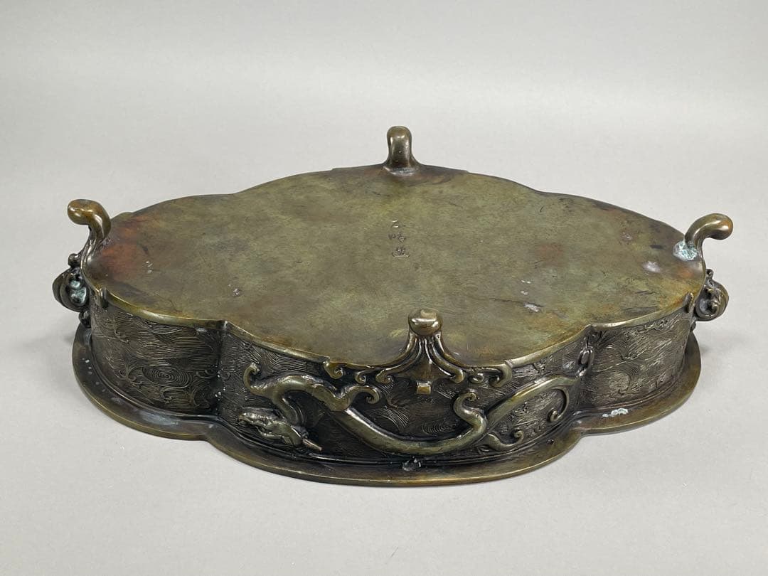 鋳銅　木瓜砂鉢　正晴造　いけばな　池坊　古流　小原流　銅花器　華道具　花瓶