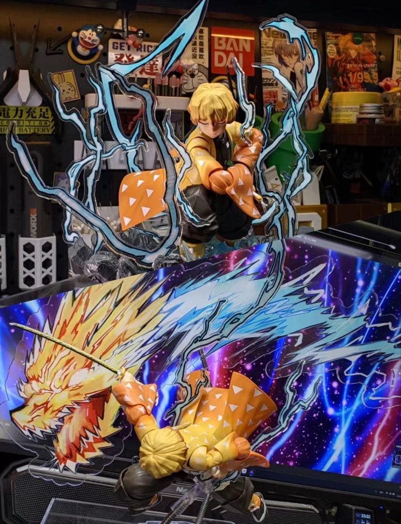 鬼滅の刃　エフェクト件　アクリルスタンド　火の神神楽　炎　水　雷　呼吸法