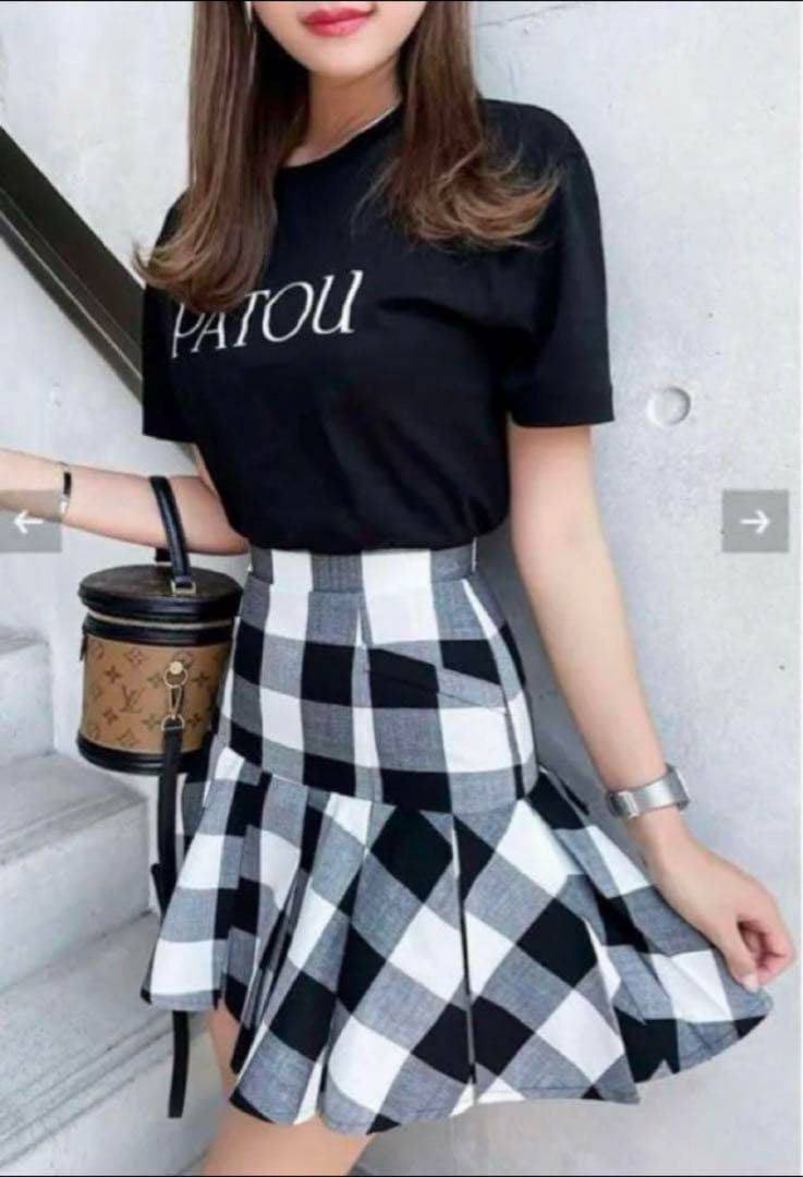 shellerギンガムチェックZIPスカート