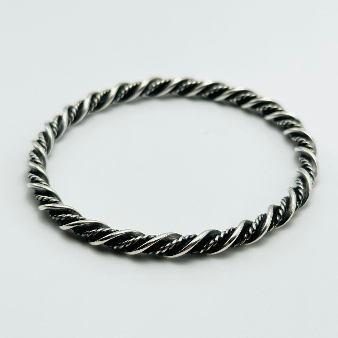   17A ツイスト　シルバー　バングル　925S ロープ