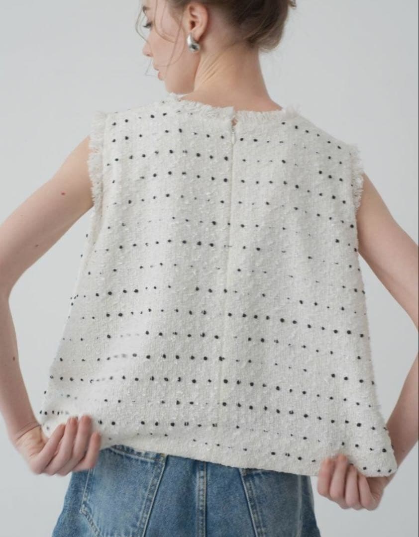 メゾンドドルチェ ツイードベスト candy tweed vest