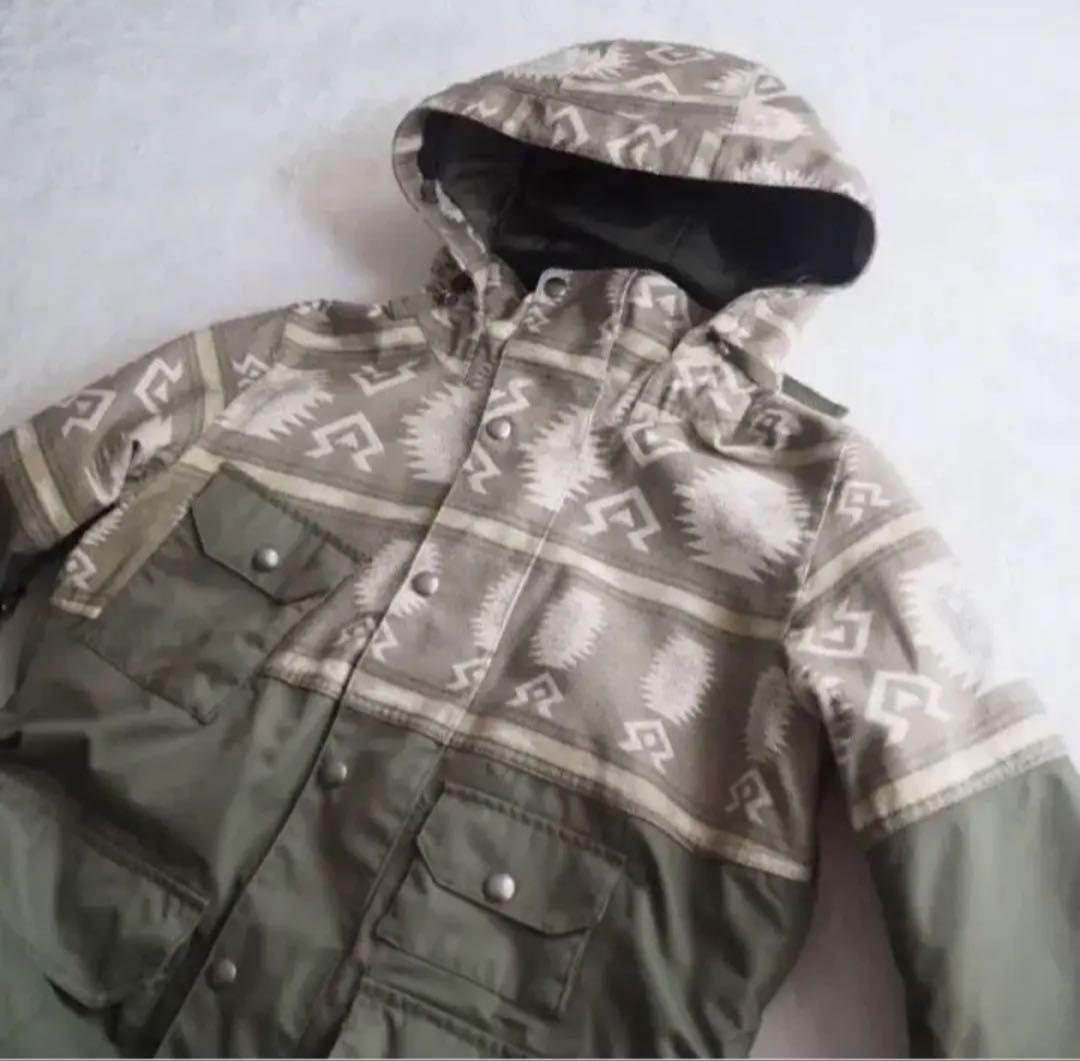 BURTON 幾何学模様 フード付きジャケット　Burton スノボ/スキー