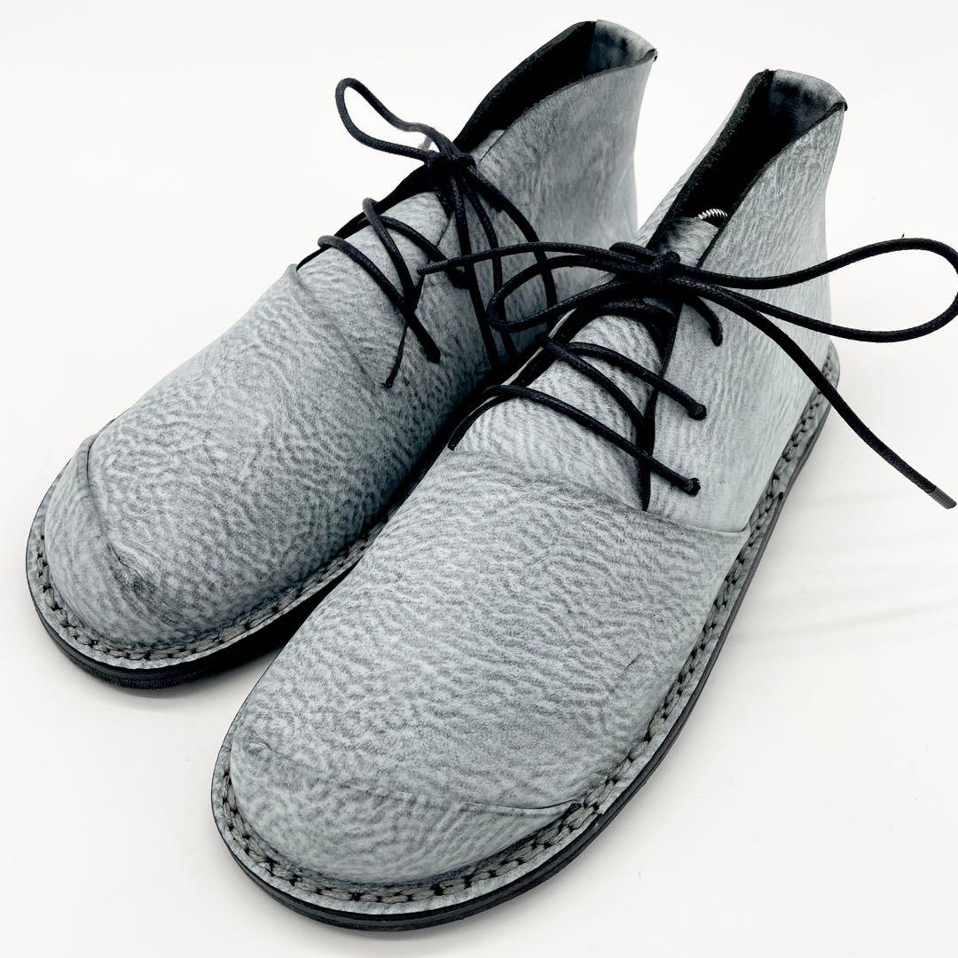 【レア】 trippen ショートブーツ レースアップ グレー レザー