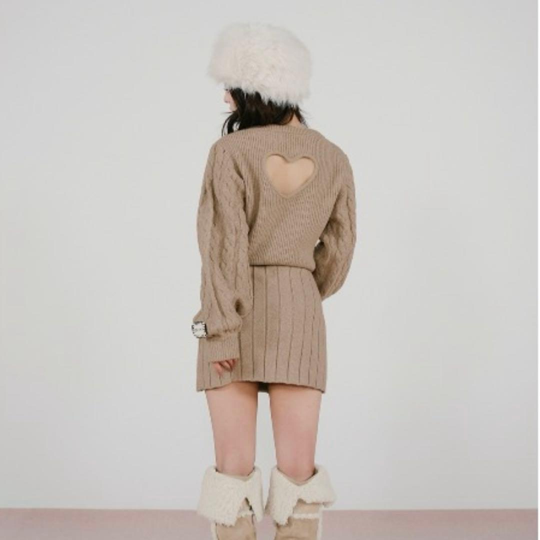 Darich ハートオープンニットミニワンピース