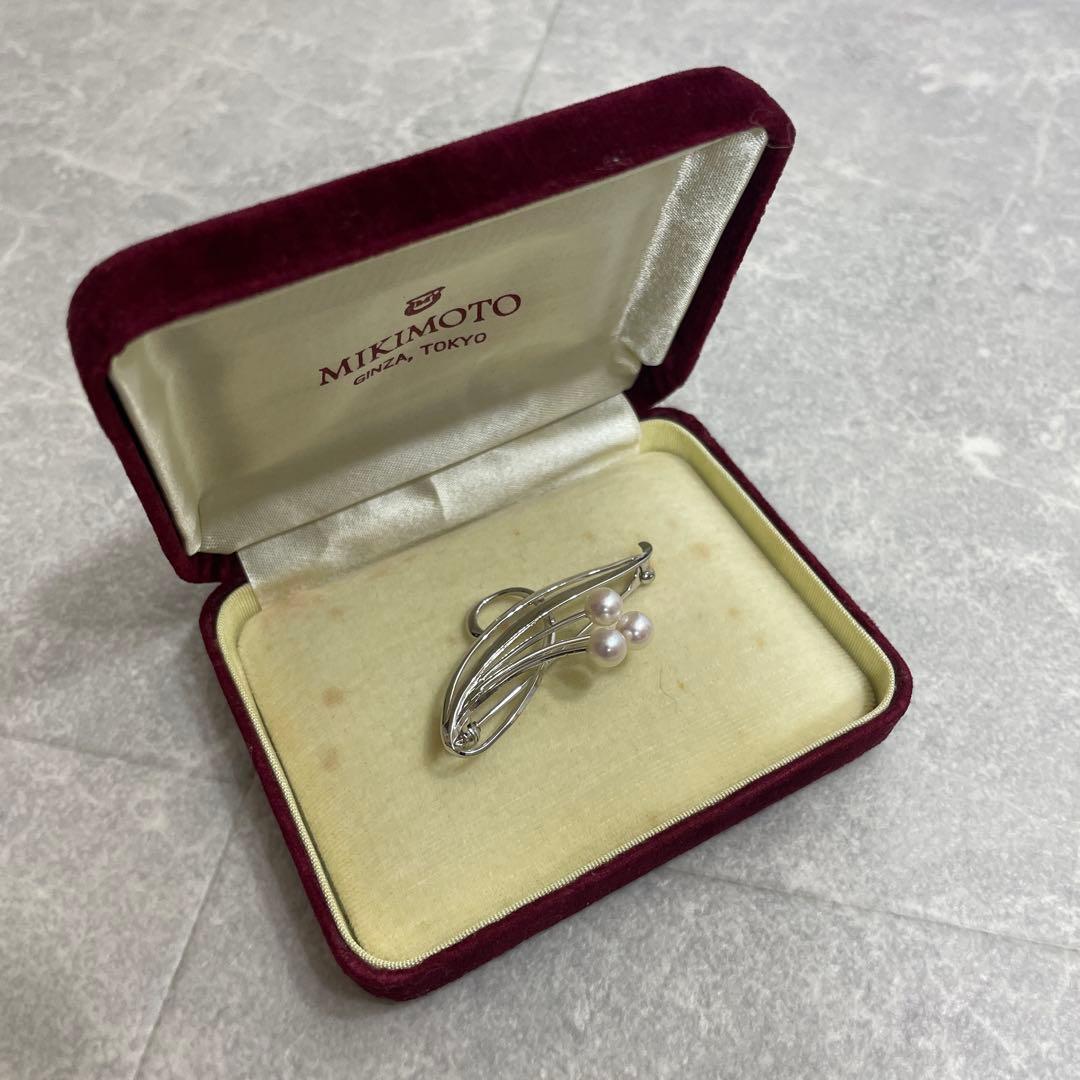 MIKIMOTO ミキモト 真珠 パール シルバー ブローチ