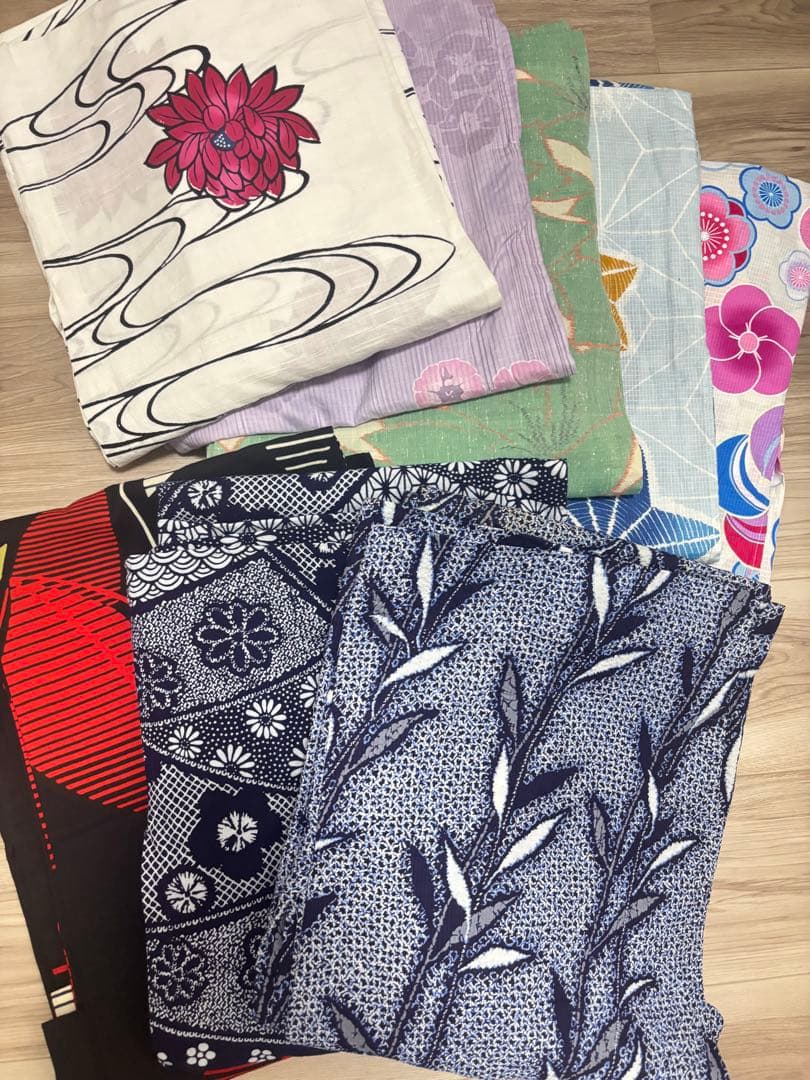 有松鳴海絞り、高級浴衣綿紅梅を含む浴衣8枚まとめ売り
