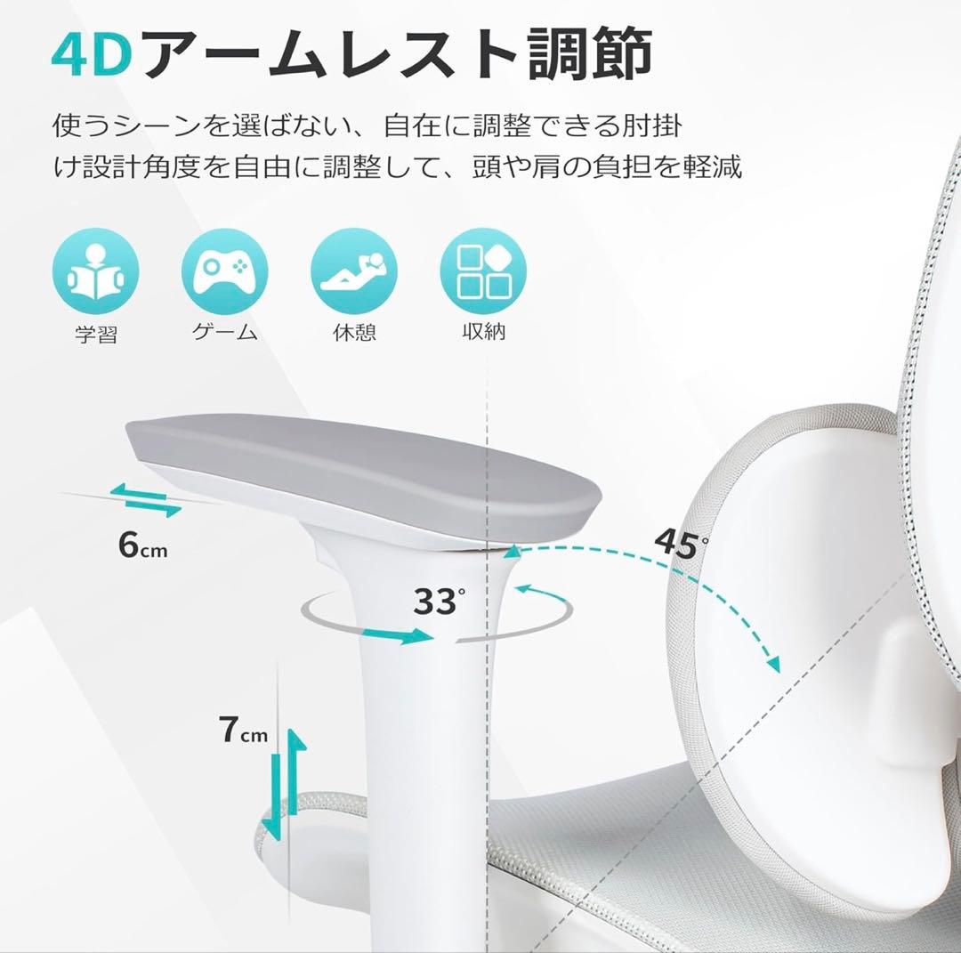 オフィスチェア メッシュ デスクチェア 独立型3ゾーンランバーサポート