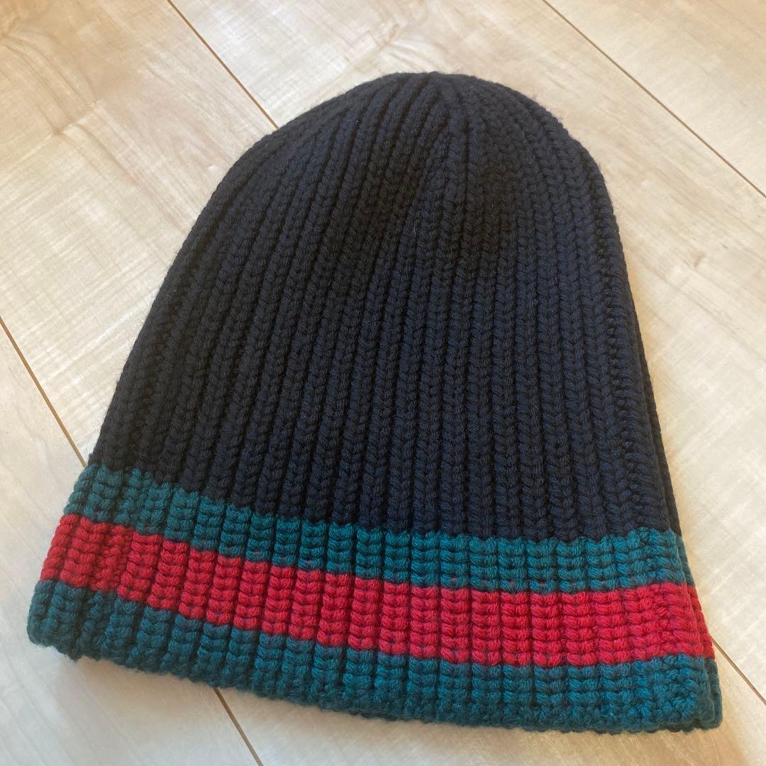 【格安新品】早い者勝ち　GUCCI ニット帽 Mサイズ 黒/緑/赤