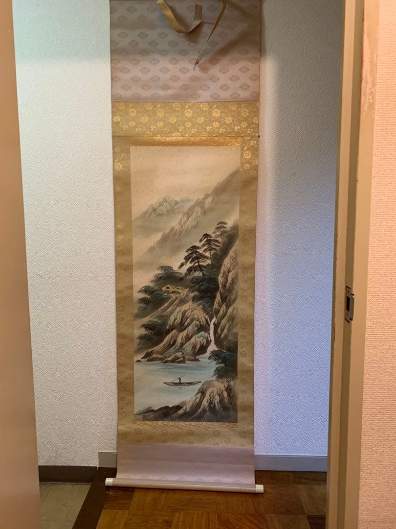 水墨画 山水画 風景画 掛け軸 壁掛 行程