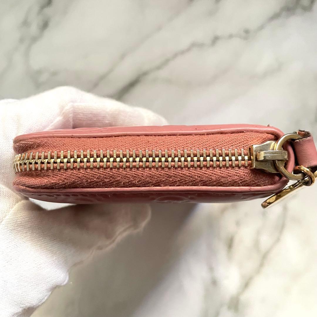 グッチGUCCI シマレザー　長財布　ラウンドファスナー　0111-⑥