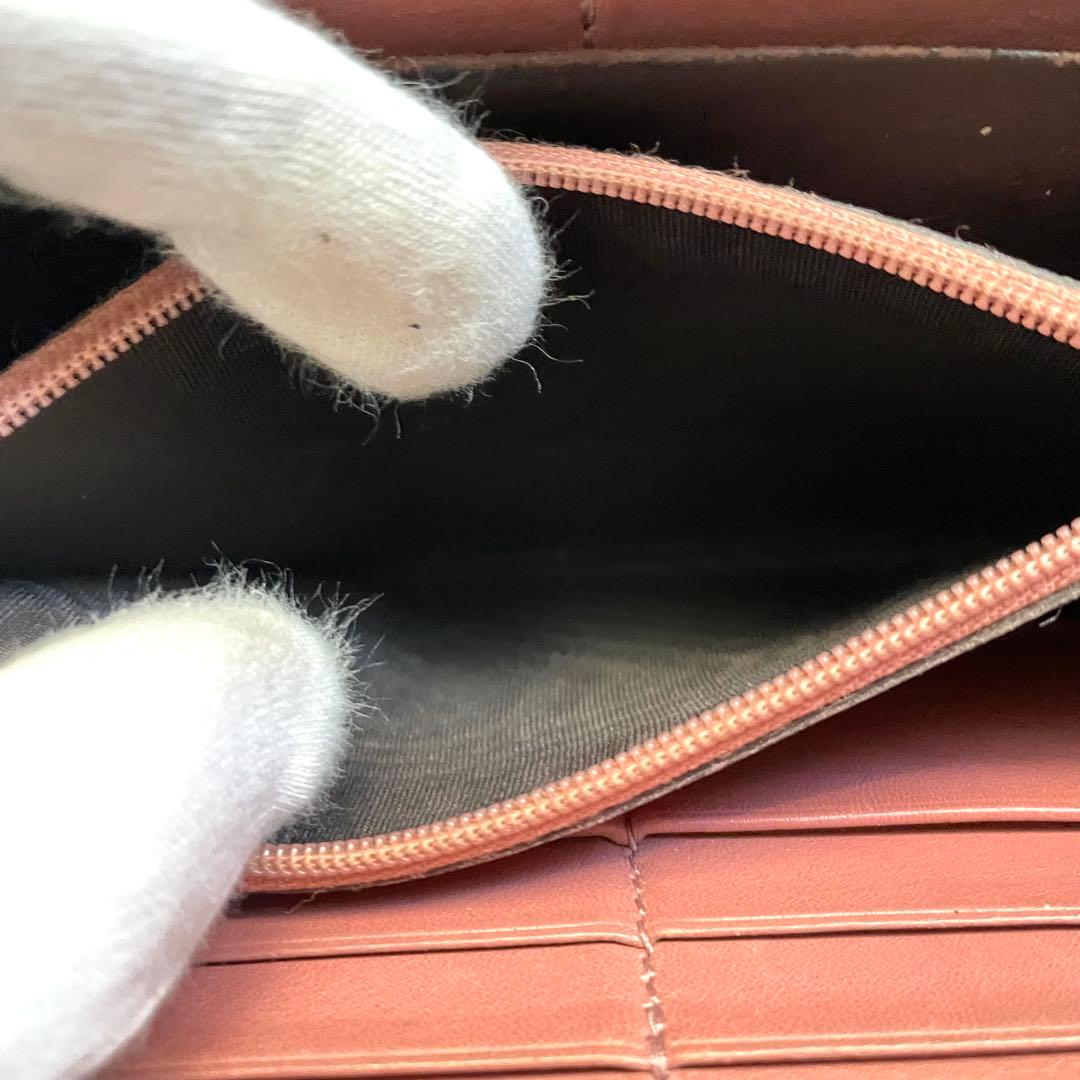 グッチGUCCI シマレザー　長財布　ラウンドファスナー　0111-⑥