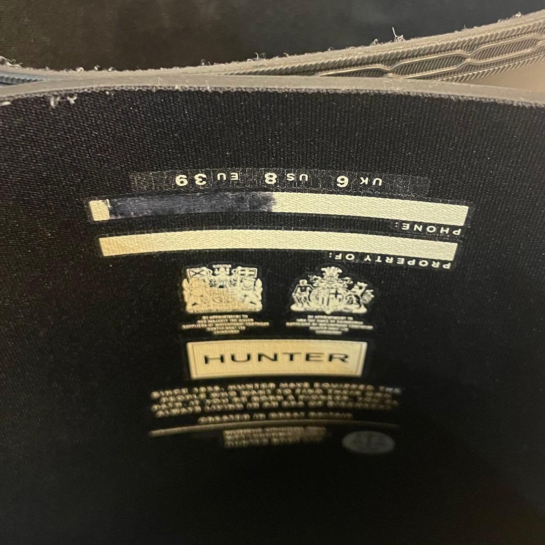 ✨未使用級✨訳あり大特価‼️HUNTER ブラック 長靴 バックル付き　25