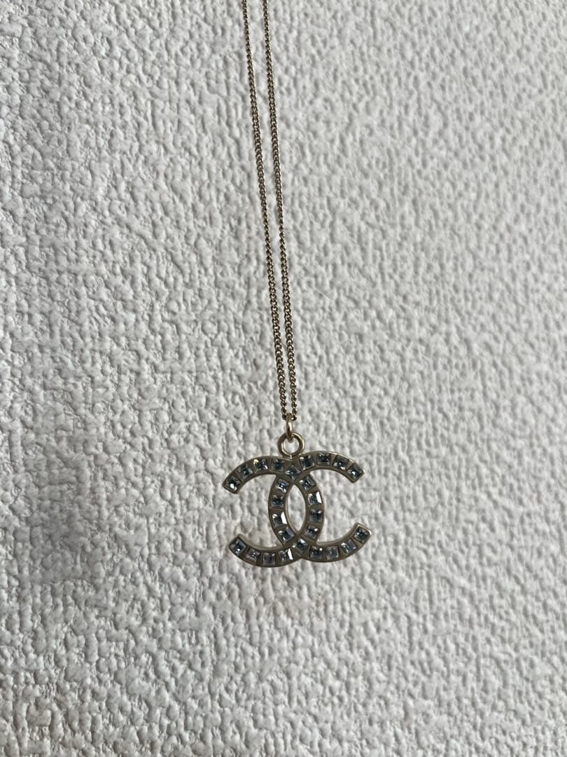 CHANEL CCロゴ ラインストーンネックレス