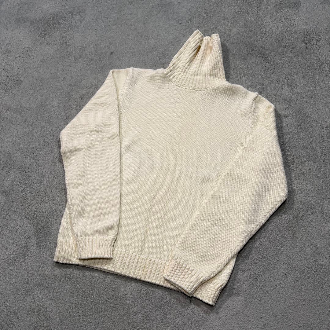 ザノーネ　5ゲージ　タートルネック　ニット　48サイズ　アイボリー