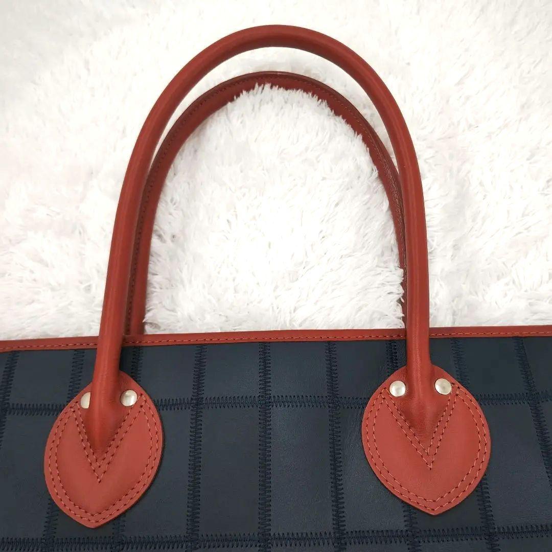 美品✨️トライオン パネルレザー トートバッグ パッチワーク レザー A4可