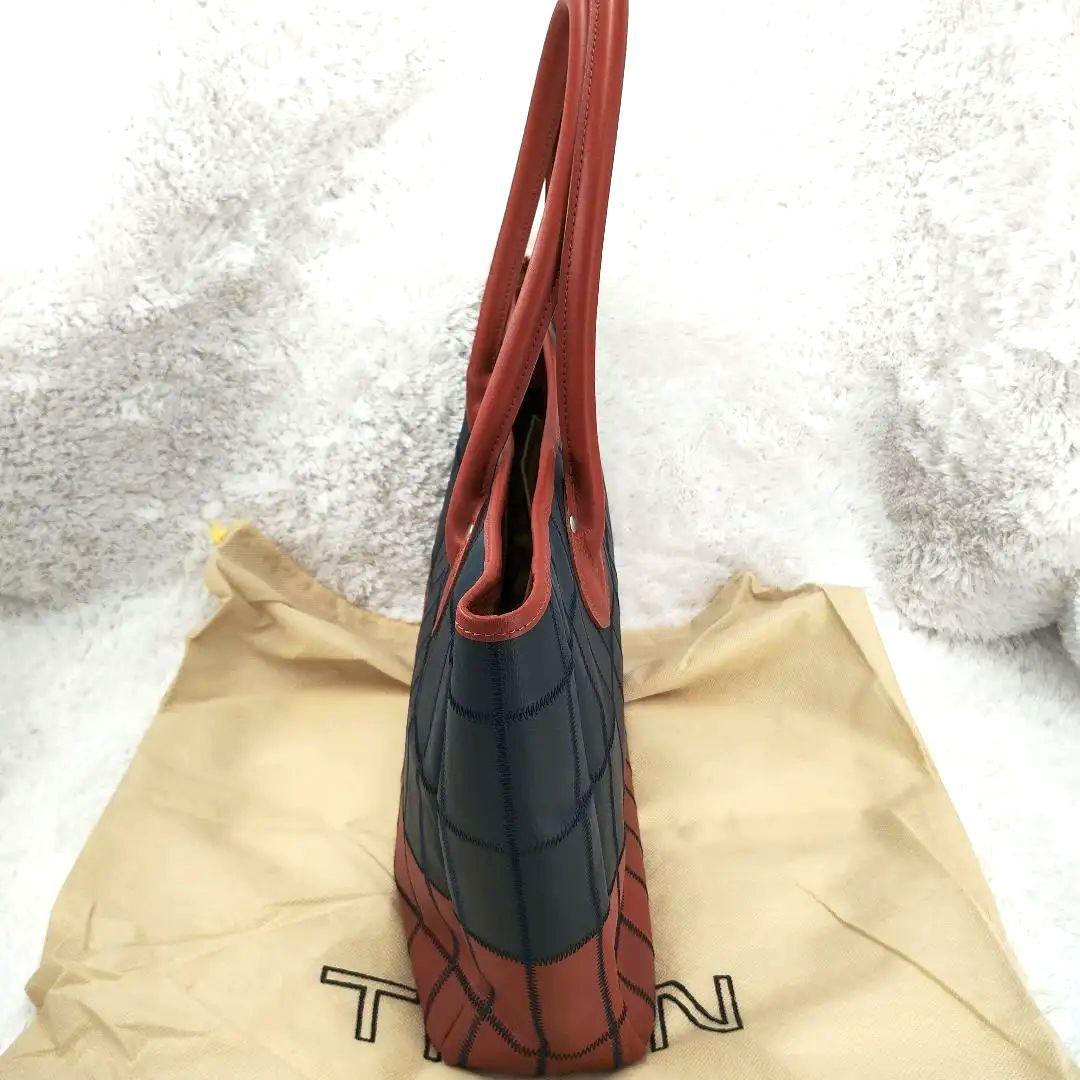 美品✨️トライオン パネルレザー トートバッグ パッチワーク レザー A4可