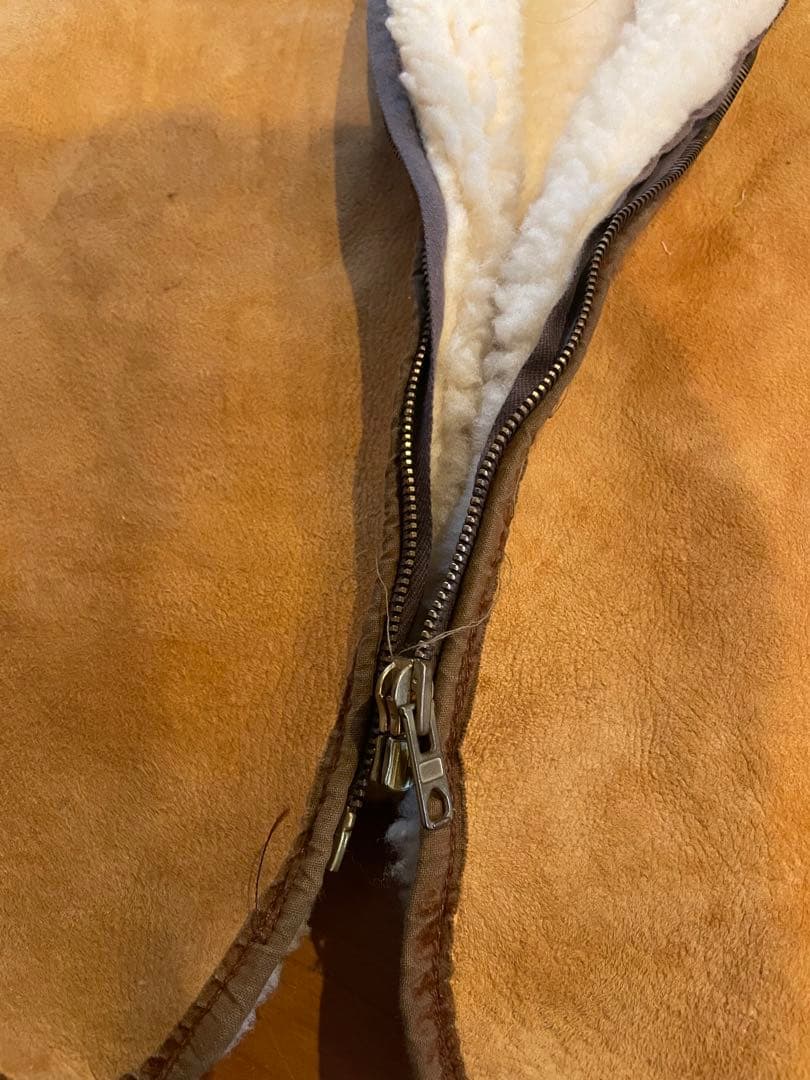 ヴィンテージ　ムートン　ボア　ベスト　70s 80s レザー　ファー