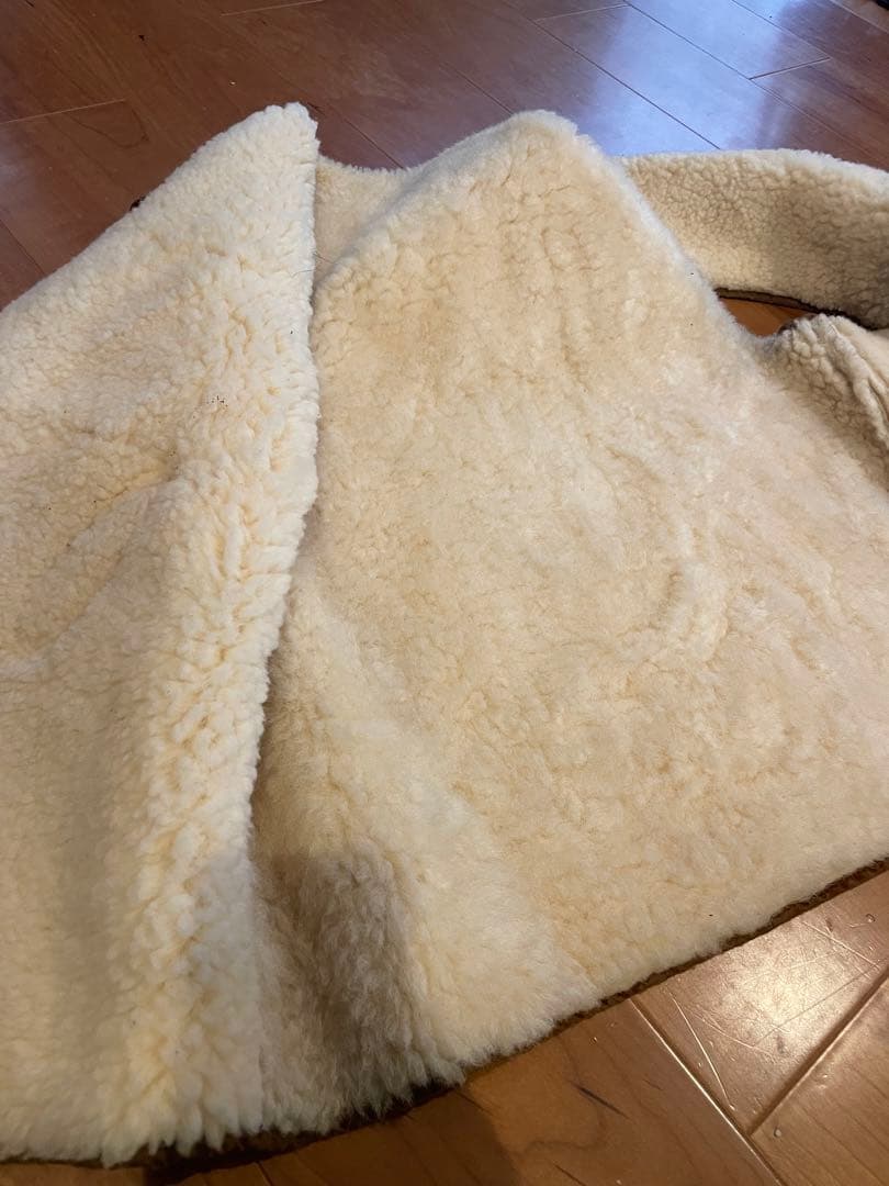 ヴィンテージ　ムートン　ボア　ベスト　70s 80s レザー　ファー