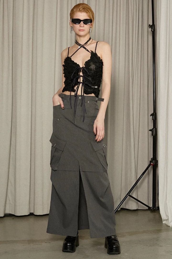 トップス PRANK PROJECT Mesh Tulle Halter Top