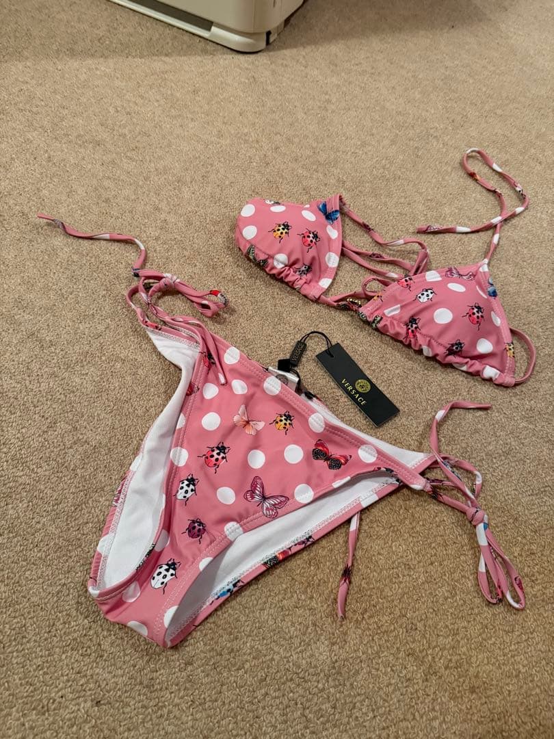 VERSACE ピンク 水玉模様 ビキニ M