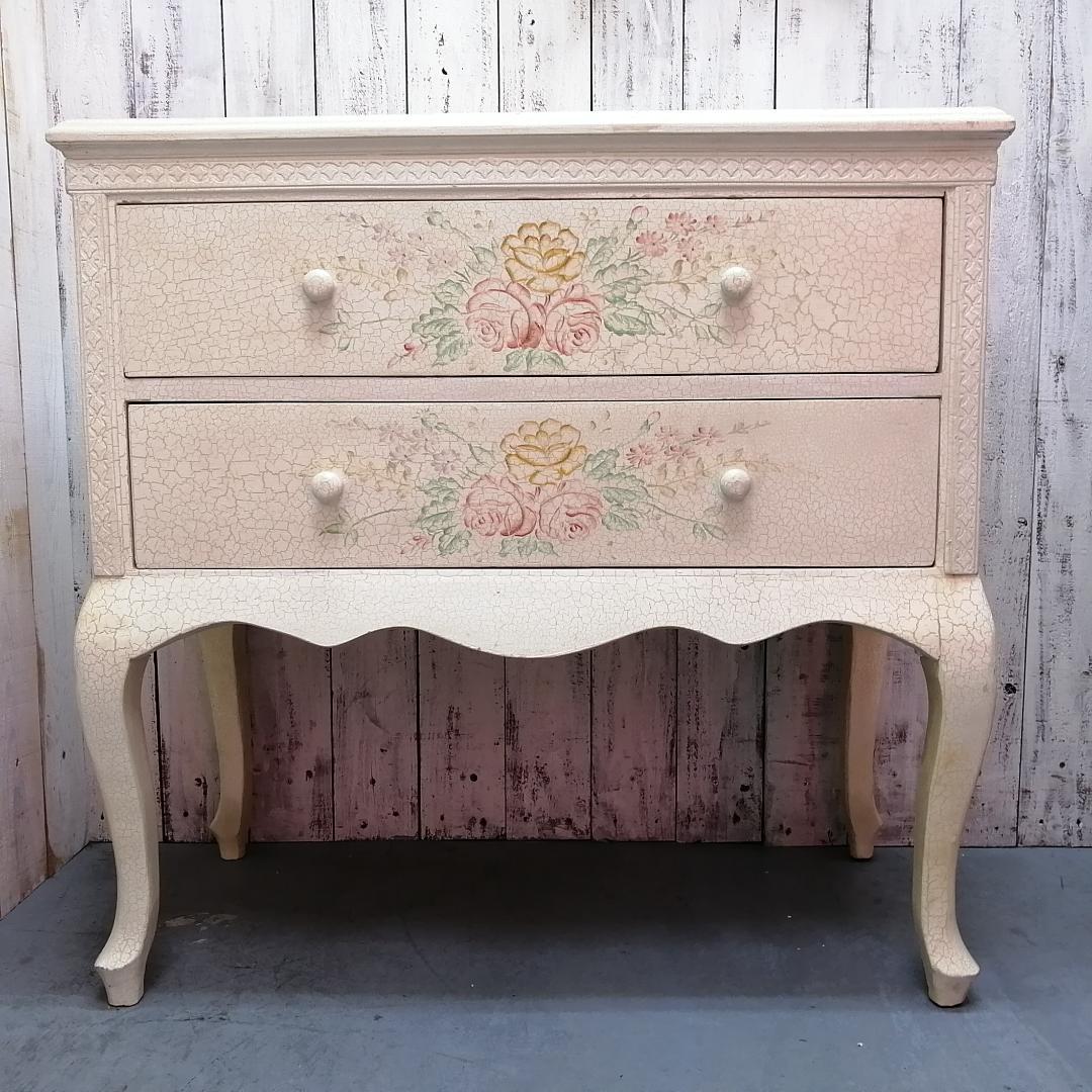 ロココ調　クラシック　イタリア　チェスト　キャビネット　サイドボード　猫脚　花柄