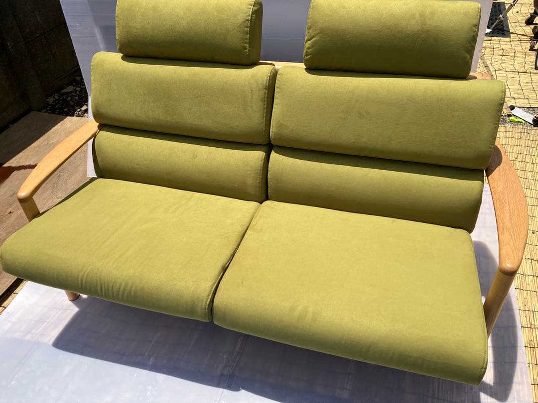 【完全売切り】浜本工芸2人掛けソファ 木製フレーム　WL-8250