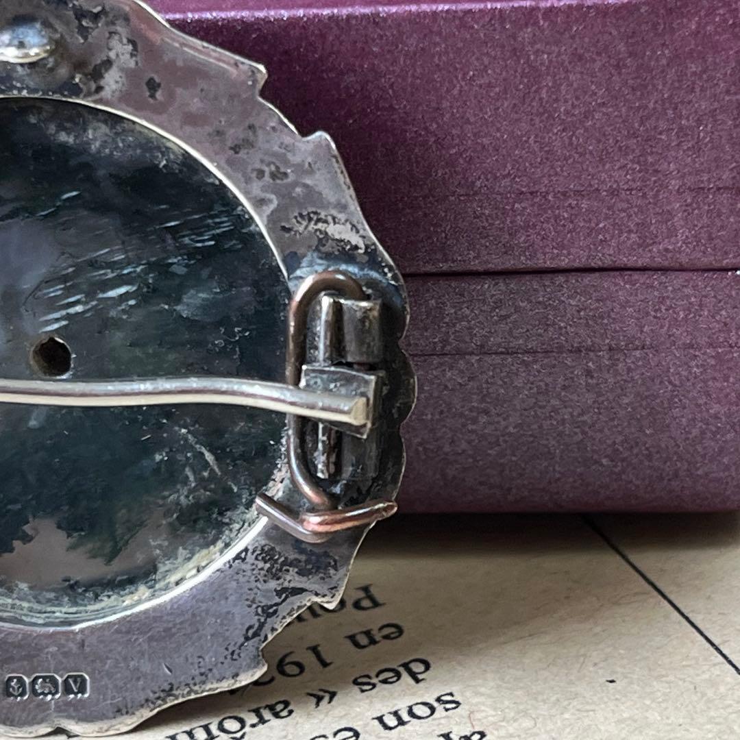 ★魅惑★ 英国 ヴィクトリアン ブローチ 純銀 シルバー 刻印有 1920年