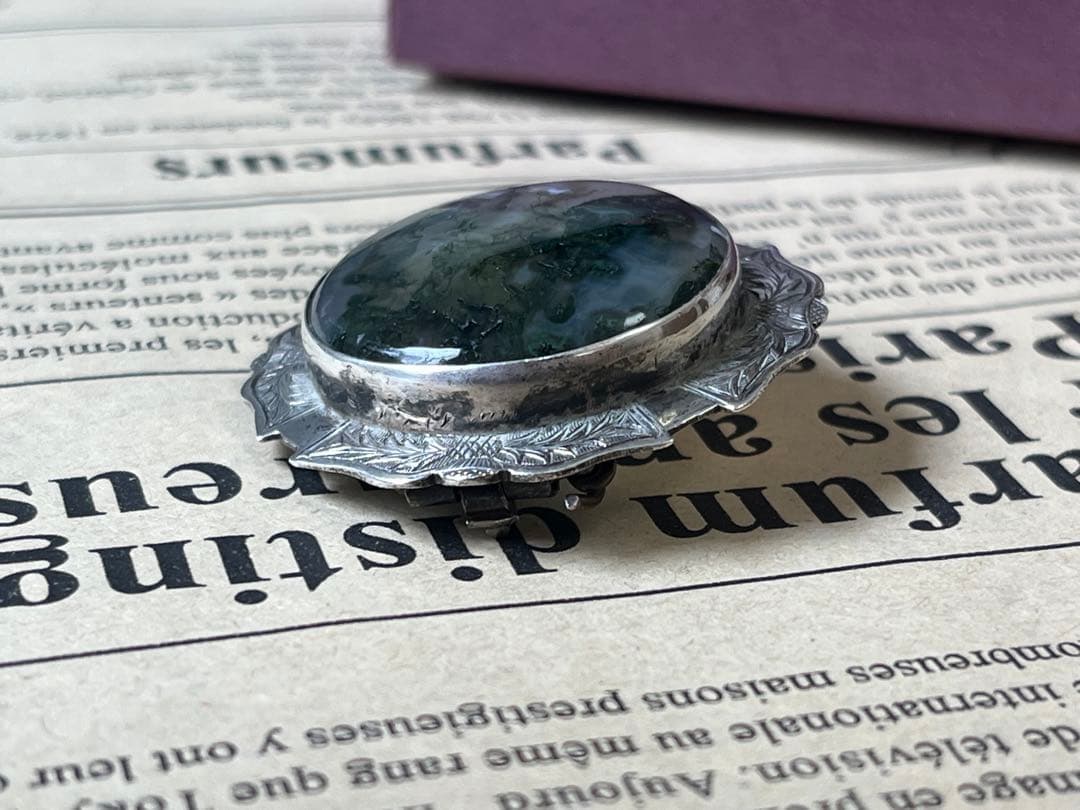 ★魅惑★ 英国 ヴィクトリアン ブローチ 純銀 シルバー 刻印有 1920年