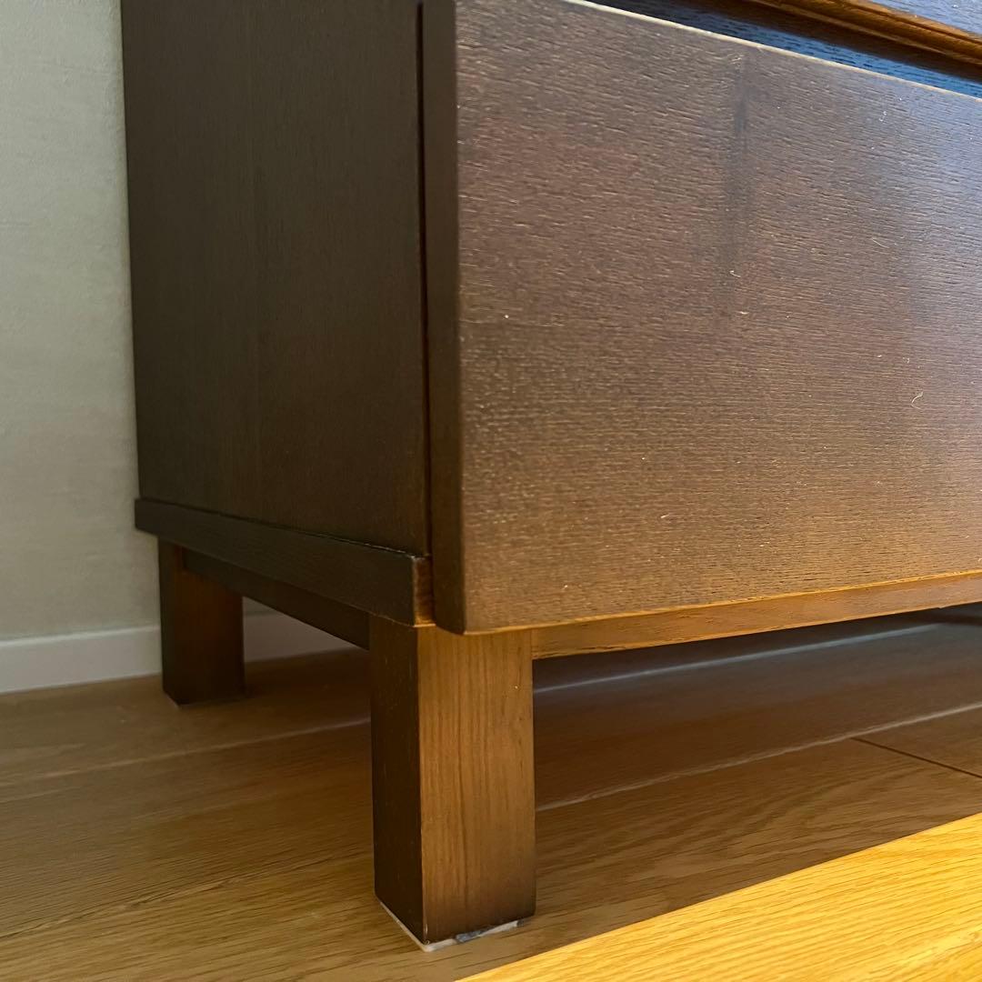 無印良品 木製チェスト 4段ワイド タモ材突板 ダークブラウン