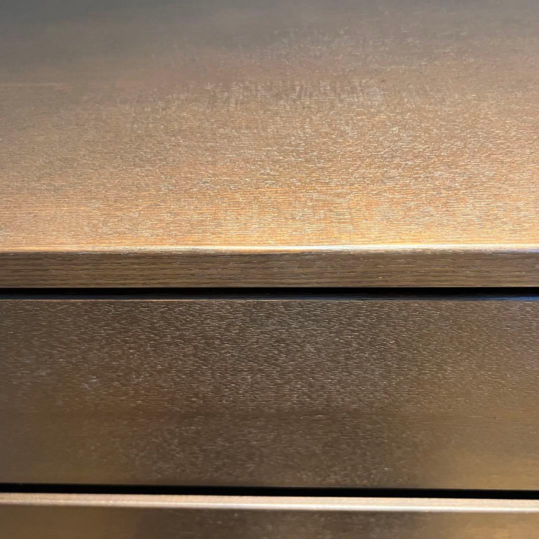 無印良品 木製チェスト 4段ワイド タモ材突板 ダークブラウン